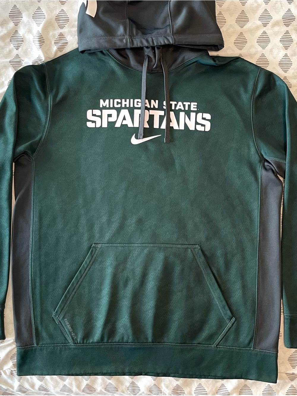 Nike Spartans Fleece Therma-Fit Hoodie - Tonal Graphic Pattern - Large
